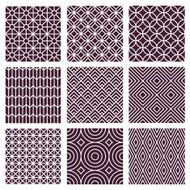 Vector seamless patterns in trendy mono line style