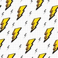 Retro 80s lightning bolts pattern N2