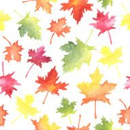 Pattern of watercolor autumn leaves