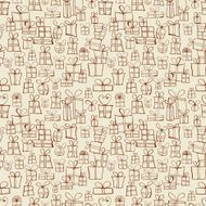 Seamless brown texture with gift boxes N2