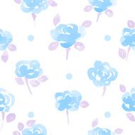little cute watercolor flowers seamless vector pattern