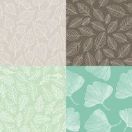 Set of seamless pattern leaves outlines