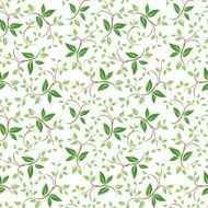 Seamless floral pattern with green leaves Vector illustration