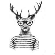 Hand drawn dressed up deer N2
