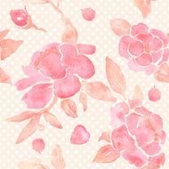 Watercolor seamless wallpaper with Peony flowers in vector N4