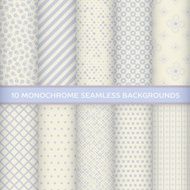 Set of monochrome seamless backgrounds
