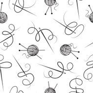 Needle thread ball of wool seamless background