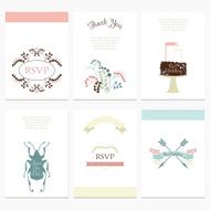 Graphic set in retro style and pastel colors N3