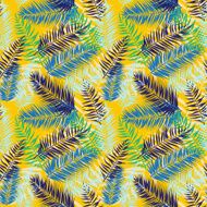 Seamless color palm leaves pattern Flat style N7