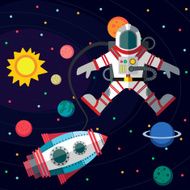 Outer space Illustration in style flat