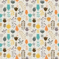 Seamless pattern made of flowers and leaves