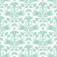 Vector abstract green ikat seamless pattern background
