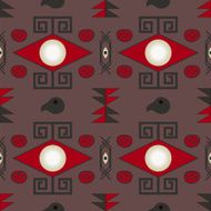 Aztec seamless pattern on brown background N2