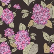 Seamless pattern with flowers lilac N5