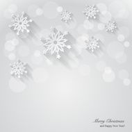 Christmas background with paper snowflakes