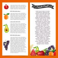 Template flyer with decorative elements in the form of fruits