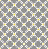 White intertwined circle pattern on a gray background