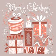Christmas card with gift boxes
