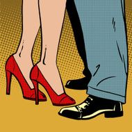 love man and woman dance hugs pop art comics retro