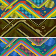 set of abstract futuristic pattern for skateboard