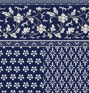 set of chinese seamless patterns and ornaments