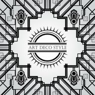 Art Deco vintage decorative frame Retro card design vector template N9