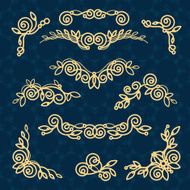 Vector line frame design elements ornament emblem