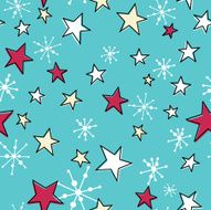 Retro Christmas Seamless Star Pattern
