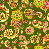 Turkish cucumber seamless pattern green