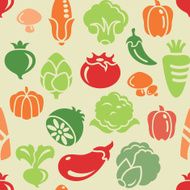 Vegetable Icons Seamless Background