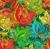 Seamless vector pattern with floral ornament