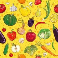 vector seamless pattern with vegetables and fruits