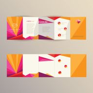 colorful brochure template design in geometric triangular composition