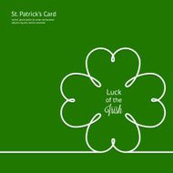 St Patrick&#039;s card with silhouette clover