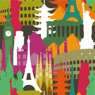 Monuments seamless pattern