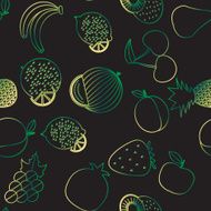 Fruit seamless pattern The image of fruits and berries