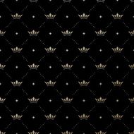 Seamless vector gold pattern with king crowns