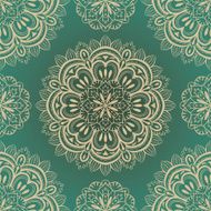 vector rich seamless background with symmetrical mandalas