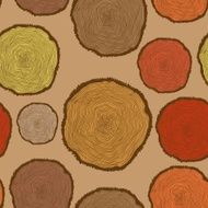 Seamless pattern with Tree Rings in vintage colors Bright Seamle