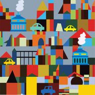 Industrial town seamless pattern