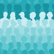 Seamless pattern of people silhouettes