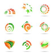 Abstract green and orange Icon