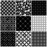 Collection of seamless black &amp; white pattern N5