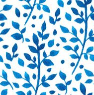 blue watercolor branches