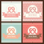 Vintage styled romantic cards Wedding or Valentine`s Day Vector illustration