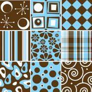 Chocolate and cyan Seamless tile collection