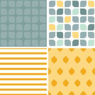 Vector abstract gray yellow rounded squares set of four marching