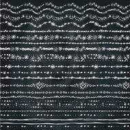 Hand drawn seamless border set Winter Doodle decor Chalkboard N2