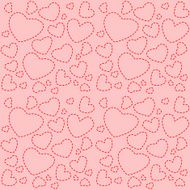 Cute pink seamless texture with red hearts