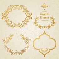 Vector set of vintage ornaments in Eastern style